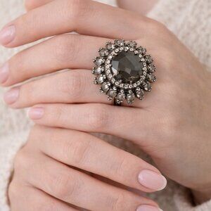 Graphite Stone Embellished Ring
